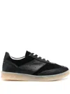 Mm6 Maison Margiela Lace Up Leather Sneakers In Black