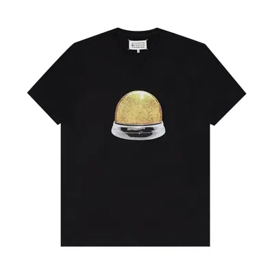 Pre-owned Mm6 Maison Margiela Snow Globe Print V Neck 'black' | Men's Size 50