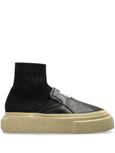 Mm6 Maison Margiela Spliced Socks And Boots In Black