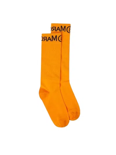 Mm6 Maison Margiela Socks In Orange