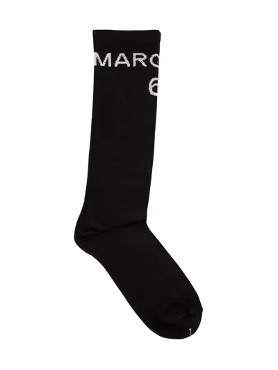 Mm6 Maison Margiela Socks With Logo Print In Black