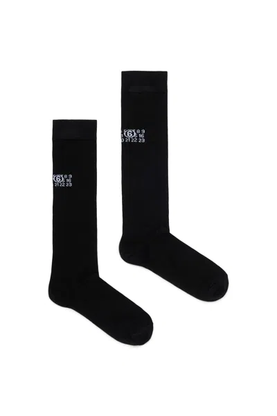 Mm6 Maison Margiela Socks With Numeric Logo In Black