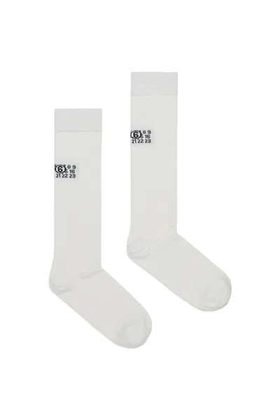 Mm6 Maison Margiela Socks With Numeric Logo In White