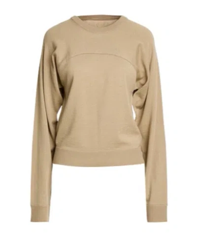 Mm6 Maison Margiela Solid Color Crew Neck Long-sleeve Knit Sweater In Nude