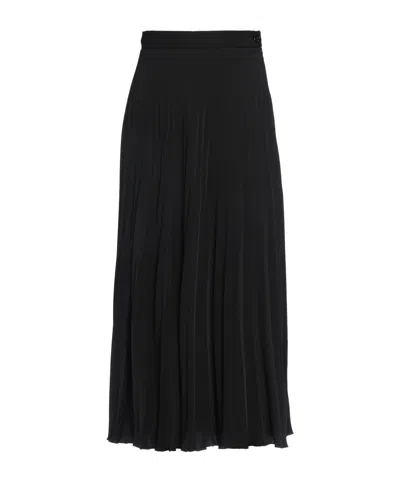 Mm6 Maison Margiela Solid Color Pleated Skirt In Black