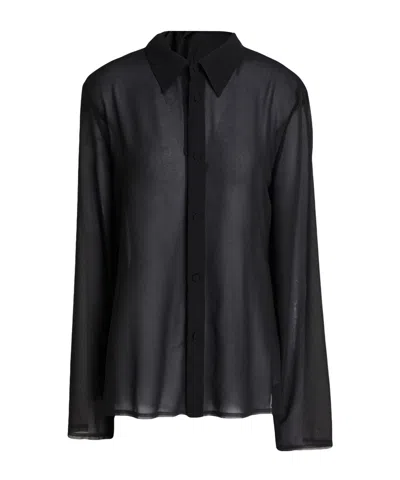 Mm6 Maison Margiela Solid Colour Shirts  Blouses In Black