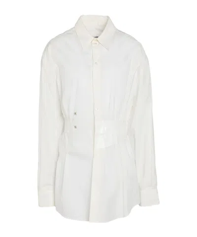 Mm6 Maison Margiela Solid Printed Shirt In White