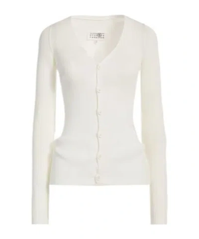 Mm6 Maison Margiela Solid-color Knit Cardigan In Yellow