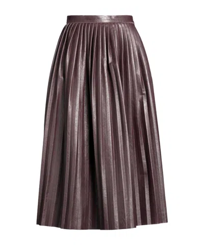 Mm6 Maison Margiela Solidcolor Pleated Skirt In Brown