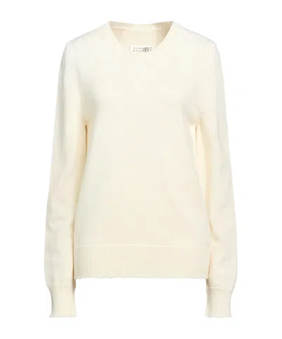Mm6 Maison Margiela Solidcolor Printed Knit Sweater In Neutral