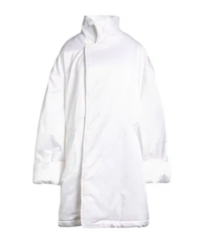 Mm6 Maison Margiela Solidcolor Satin Longsleeve Jacket In White