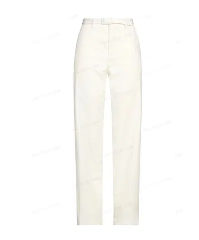 Mm6 Maison Margiela Solidcolor Straightleg Trousers In White