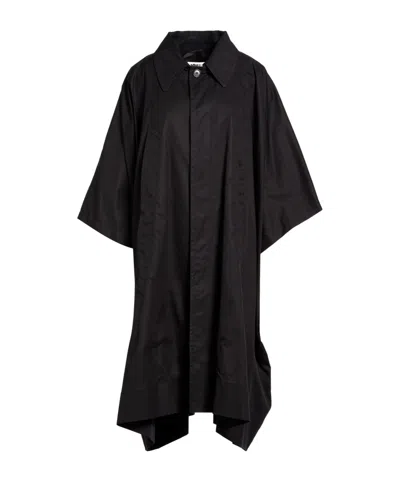 Mm6 Maison Margiela Solid-colored Coat In Black