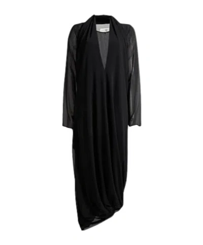 Mm6 Maison Margiela Solid-colored Long-sleeved Dress In Black