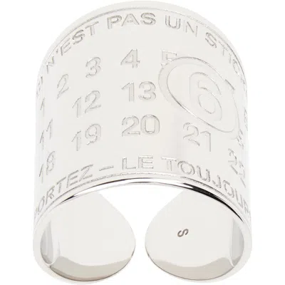 Mm6 Maison Margiela Souvenir Sticker Band Ring In Silver