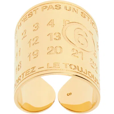 Mm6 Maison Margiela Souvenir Sticker Band Ring In Hb655 950 Oro Lucido