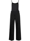 Mm6 Maison Margiela Stretch-jersey And Pinstriped Cady Jumpsuit In Black