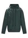 Mm6 Maison Margiela Speckled-print Hoodie In Green