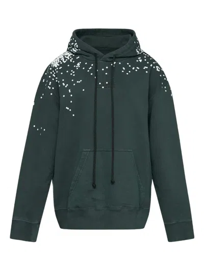 Mm6 Maison Margiela Speckled-print Hoodie In Green