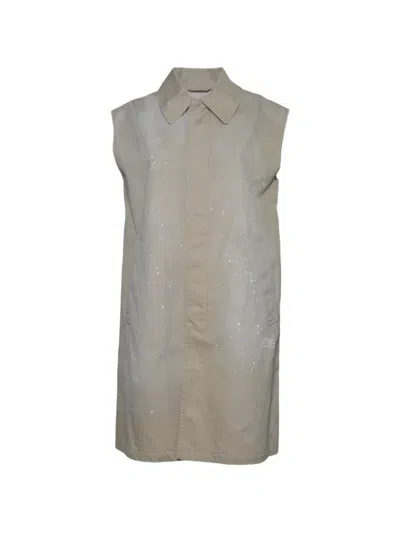 Mm6 Maison Margiela Kids' Splatter Sleeveless Jacket In Gray