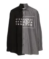 Mm6 Maison Margiela Spliced Numbers-motif Cotton Shirt In Black