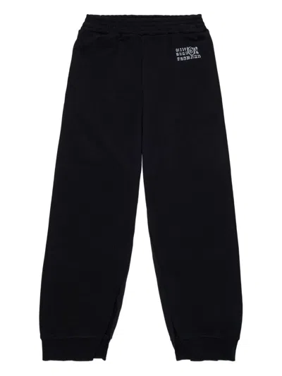 Mm6 Maison Margiela Kids' Split Hem Pants In Black