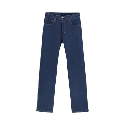 Pre-owned Mm6 Maison Margiela Split Reversed Denim Trousers 'blue' | Men's Size 32