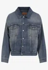 Mm6 Maison Margiela Mm6 By Maison Margiela Cut-out Denim Jacket With Unique Sleeve Details In Blue