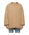Mm6 Maison Margiela Tan Cotton Canvas Sports Jacket In Brown