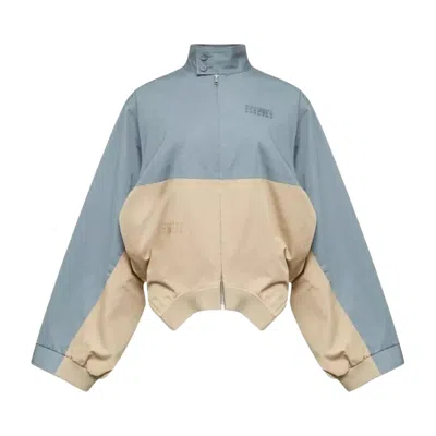 Pre-owned Mm6 Maison Margiela Sports Jacket 'grey Blue/beige' | Women's Size 42 In Gray