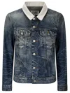 Mm6 Maison Margiela Mm6 By Maison Margiela Denim Jacket With Contrast Collar In Blue