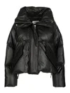 Mm6 Maison Margiela Pleather Puffer Jacket In Black