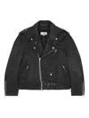 Mm6 Maison Margiela Men's Washed-effect Biker Jacket In Black