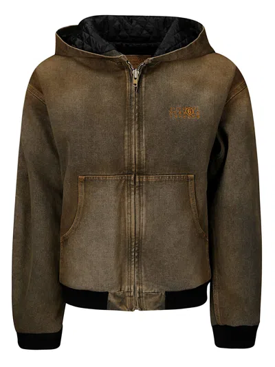 Mm6 Maison Margiela Mm6 By Maison Margiela Hooded Jacket In Brown
