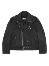 Mm6 Maison Margiela Men's Washed-effect Biker Jacket In Black