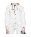Mm6 Maison Margiela White & Navy Sportsjacket Denim Jacket In White