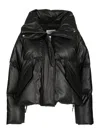Mm6 Maison Margiela Pleather Puffer Jacket In Black