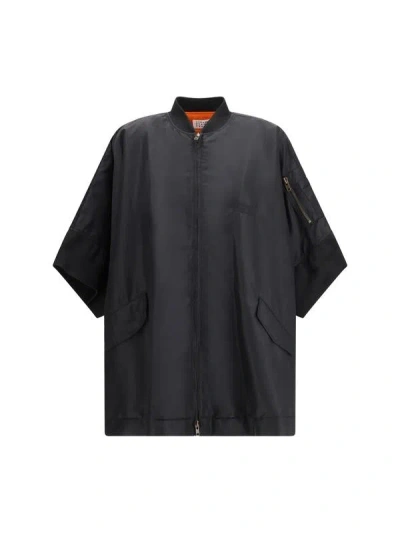 Mm6 Maison Margiela Sporty Mini Jacket For Active Women In Black