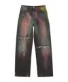 Mm6 Maison Margiela Pantalone 5 Tasche Rhianna Jeans In Black Denim With Multicoloured Fading In Black
