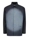 Mm6 Maison Margiela Straight Shirt Collar Long Sleeves Printed Detail In Blue