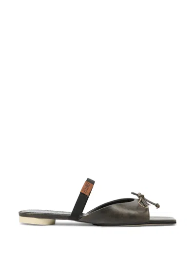 Mm6 Maison Margiela Square Bow Leather Sandals In Multi
