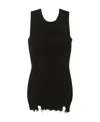 Mm6 Maison Margiela Square Open Back Wool Top In Black