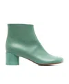 Mm6 Maison Margiela Woman Ankle Boots Sage Green Size 5 Soft Leather In Green