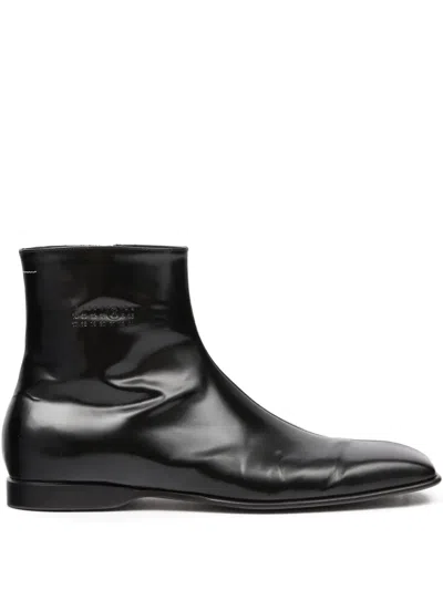 Mm6 Maison Margiela Mini Ankle Boots With Subversive Minimalist Design In Black
