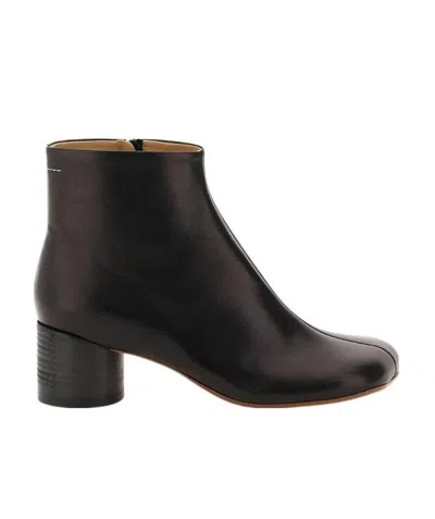 Mm6 Maison Margiela Square-toe Ankle Boots In Black