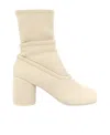 Mm6 Maison Margiela Coated Canvas Ankle Boots Mm6 Anatomy Shape In Nude