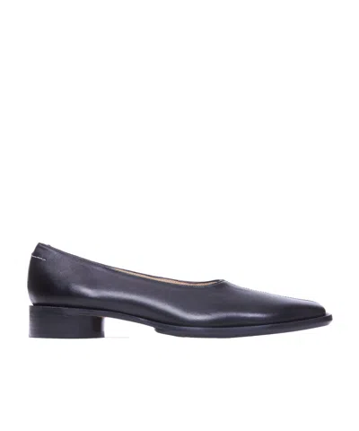 Mm6 Maison Margiela Square-toe Ballerina Shoes In Black