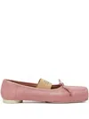 Mm6 Maison Margiela Square-toe Bow Ballet Flats In Pink