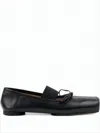 Mm6 Maison Margiela Square Toe Flat Shoes In Black