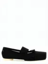 Mm6 Maison Margiela Square Toe Flat Shoes In Black
